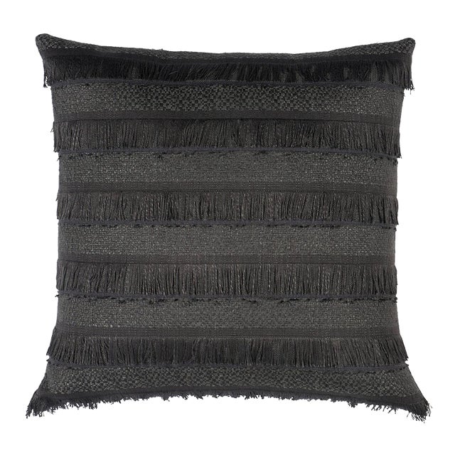 Schumacher Acadia 18" Lumbar Pillow In Charcoal For Sale