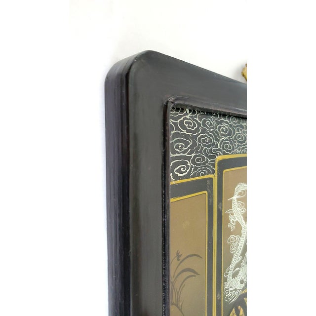 Antique Paintings Chinese Ancestral Portraits on Reverse Glass Pair 1940s For Sale - Image 15 of 16