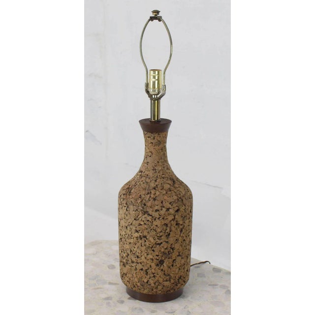 Large Bottle Shaped Cork and Walnut Table Lamp For Sale - Image 6 of 7