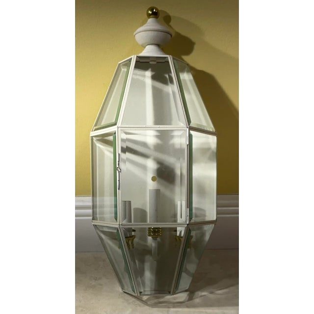 Single Powder Coated Brass Wall Lantern For Sale - Image 4 of 12