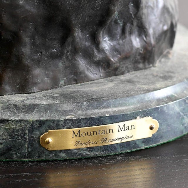 Bronze Buffalo Signal Sculpture After Frederic Remington on Marble Base For Sale - Image 13 of 13