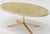 Mid-Century Modern shell cast in resin top coffee table with Florence Knoll style X-base.