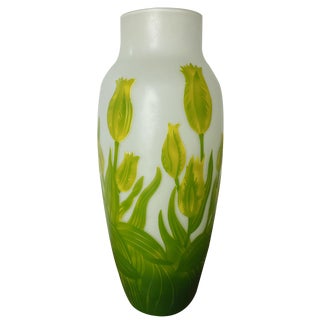 Art Nouveau Vase in Polychrome Glass by Émile Gallè, 1890s For Sale