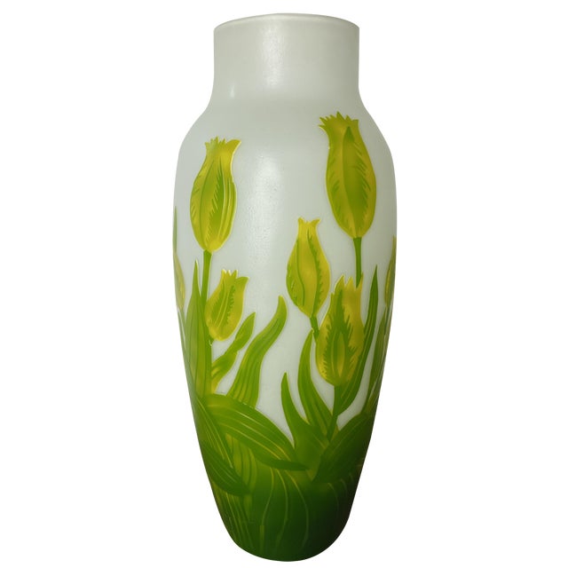 Art Nouveau Vase in Polychrome Glass by Émile Gallè, 1890s For Sale