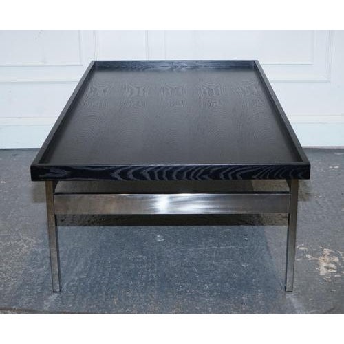 Black Art Deco Black Top and Stainless Steel Coffee Table from Casa Padrino For Sale - Image 8 of 15