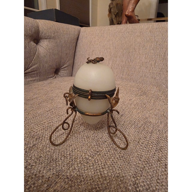 White Opaline Egg Box Palais Royal For Sale - Image 9 of 12