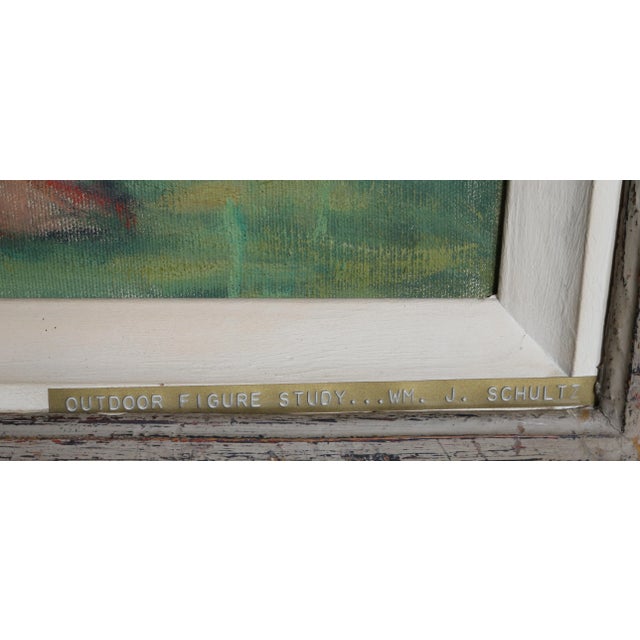 Figurative William J. Schultz, Outdoor Figure Study, Painting For Sale - Image 3 of 5