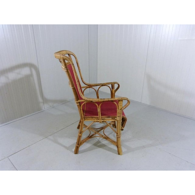 Rattan & Fabric Armchair, 1930s For Sale - Image 6 of 18