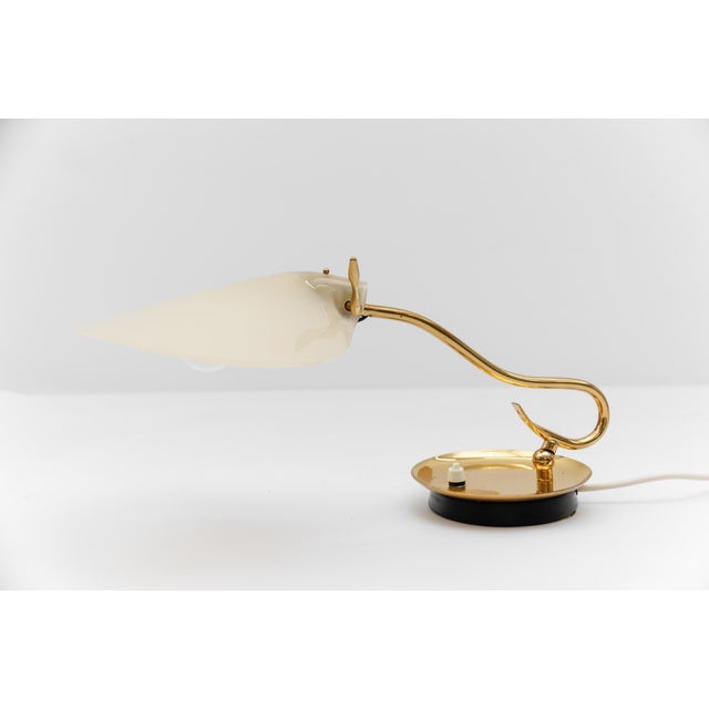 Lovely mid-century modern table lamp in brass and acrylic, 1950s the lamp needs 1 x e14 / e15 edison screw fit bulb, is...