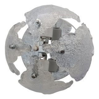 Murano Frosted Glass Wall Sconce, 1970s For Sale