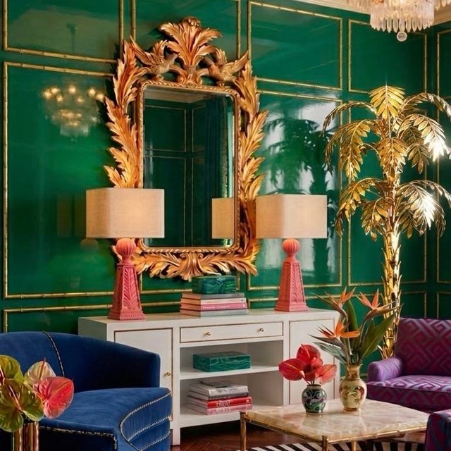 Discovered during a recent buying trip to a mid-century estate in Palm Beach, Florida, this striking pair of heavy...