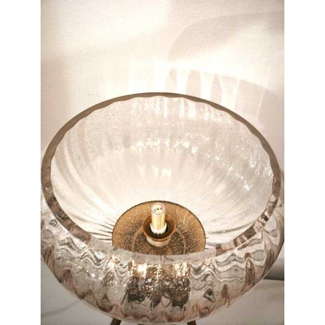 Metal Italian Table Lamp in Hand-Blown Gold-Fleck Glass from Gallo, Tuscany, 2000s For Sale - Image 7 of 11