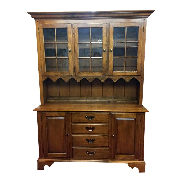 Ethan Allen Country Maple Hutch Chairish