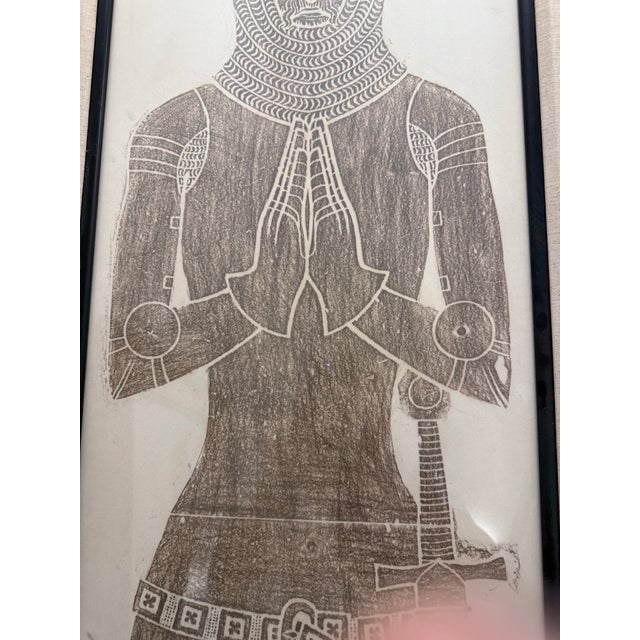 Rare Medieval Knight Tomb Impression – Westminster Abbey & Stoke D’Abernon – Framed Set of Brass Rubbings For Sale - Image 10 of 10