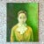 Boho Chic Vintage 1960s Italian Green-Toned Portrait Oil Painting For Sale - Image 3 of 14