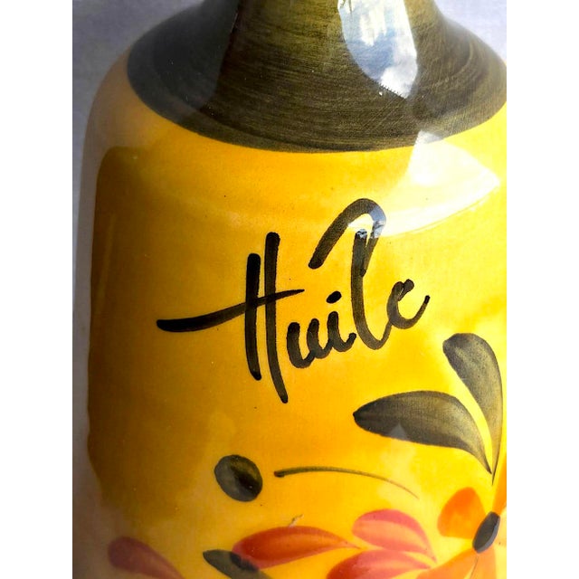 1980s Vintage French Ceramic Oil Decanter For Sale - Image 5 of 14
