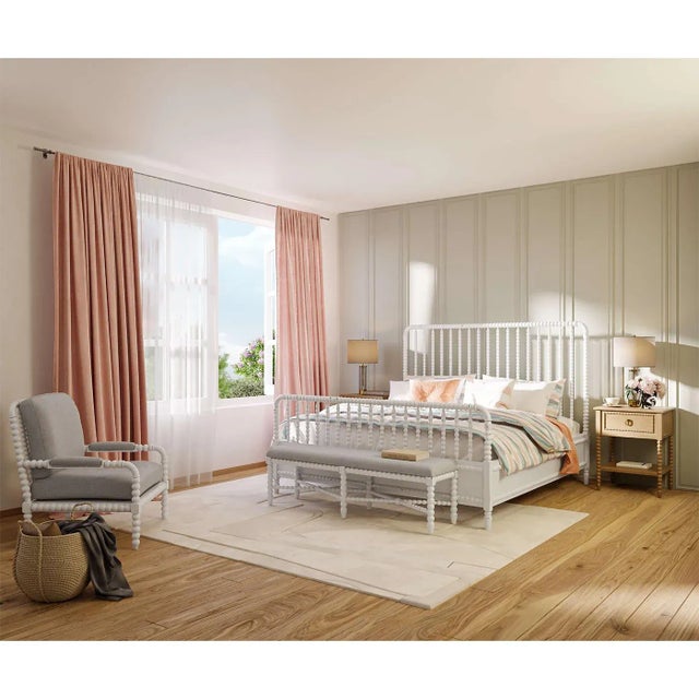 2020s French Country Painted Bench - White For Sale - Image 5 of 9