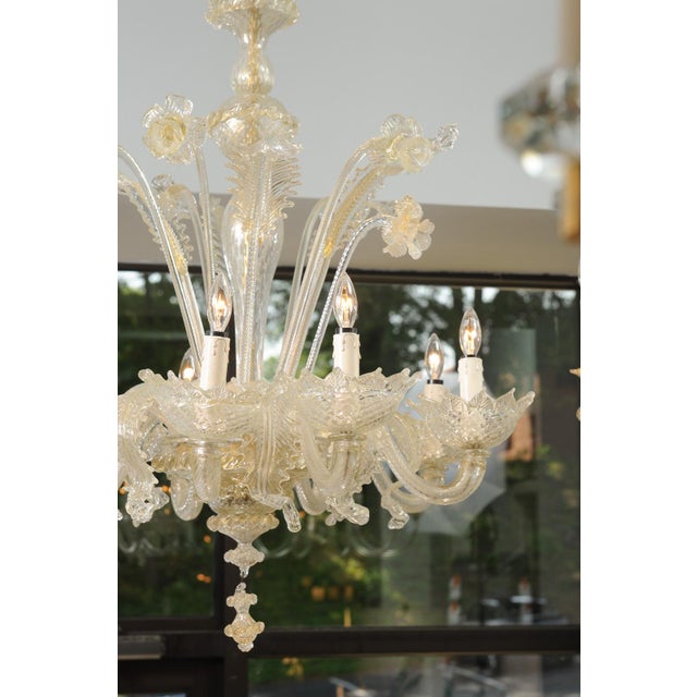 Traditional 1940s Ornate 8-Light Murano Glass Chandelier, Italy For Sale - Image 3 of 18
