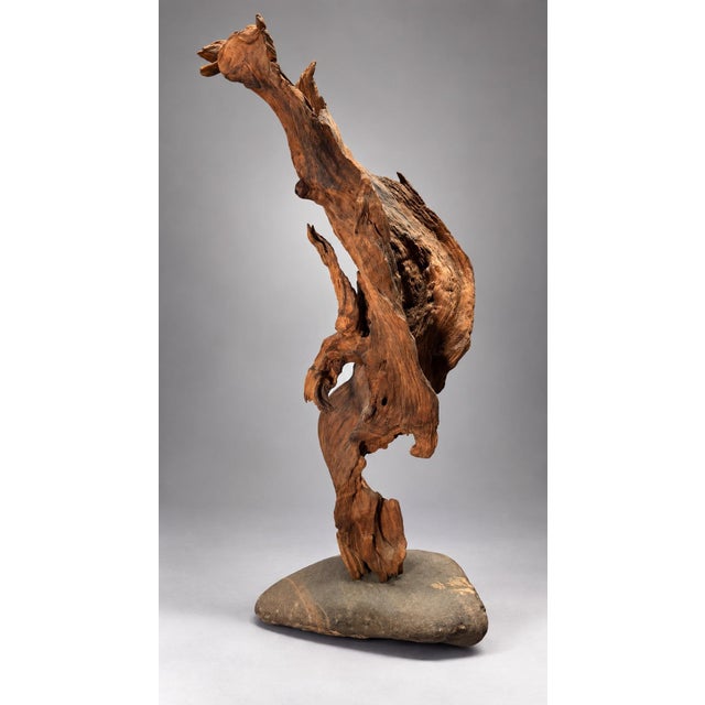 Vintage One of a Kind Teak Wood Sculpture For Sale - Image 9 of 11