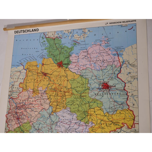 Vintage Map of Germany, 1990s For Sale - Image 3 of 11