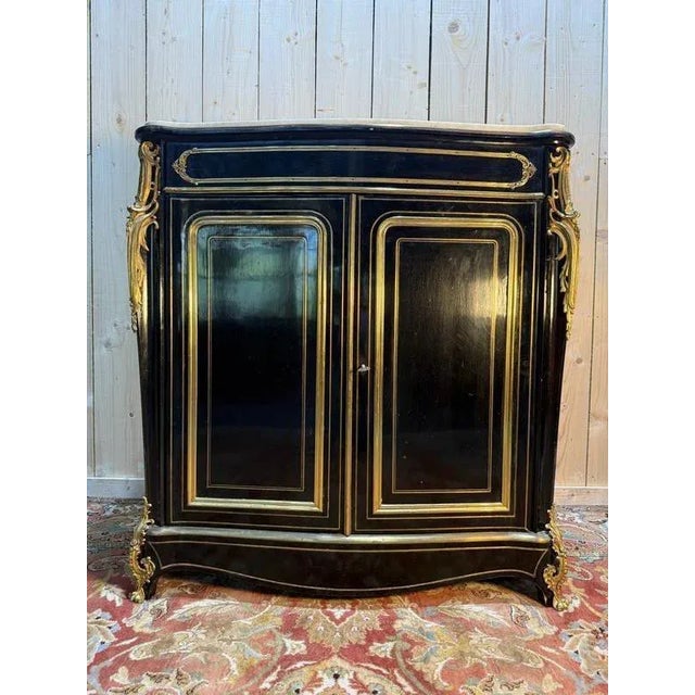 Black Napoleon III Tall Cabinet For Sale - Image 8 of 10
