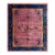 Antique Chinese Art Deco Oriental Modern Floral Purple Field 1920s Knotted Rug For Sale