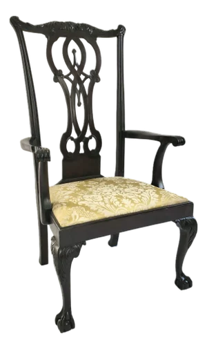 Early 20th Century Overscaled Chippendale Portrait Arm Chair