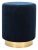 2020s Velvet Ottoman With Brass Base in Navy For Sale - Image 5 of 5