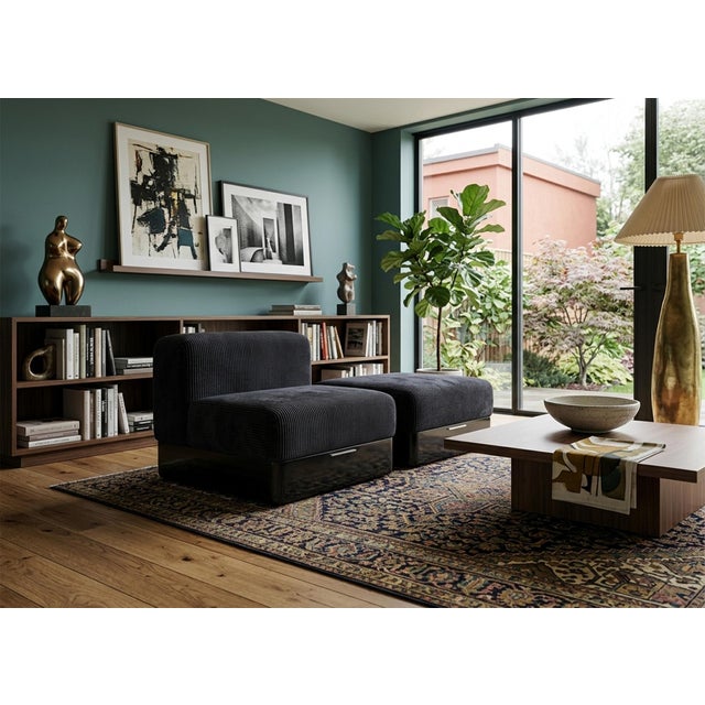 Set of Chair with Ottoman by Carlo Bartoli for Giuseppe Rossi, Italy, 1970s For Sale - Image 9 of 10