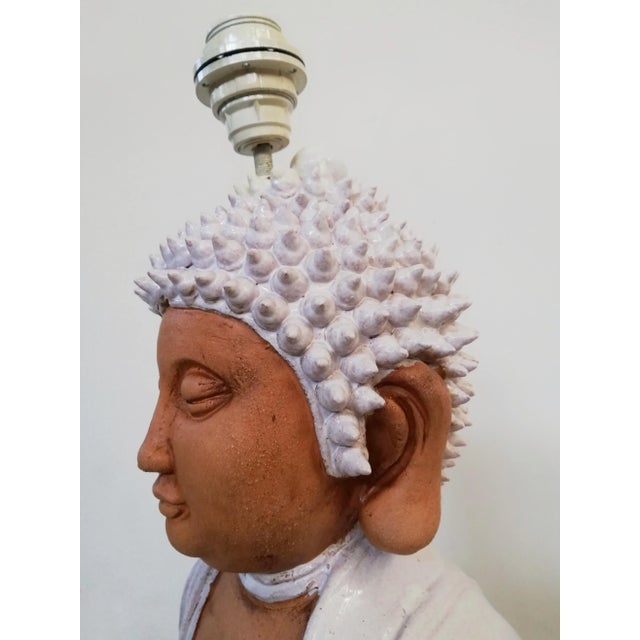 Large Ceramic Buddha Sculpture Lamp, 1970s For Sale - Image 4 of 18