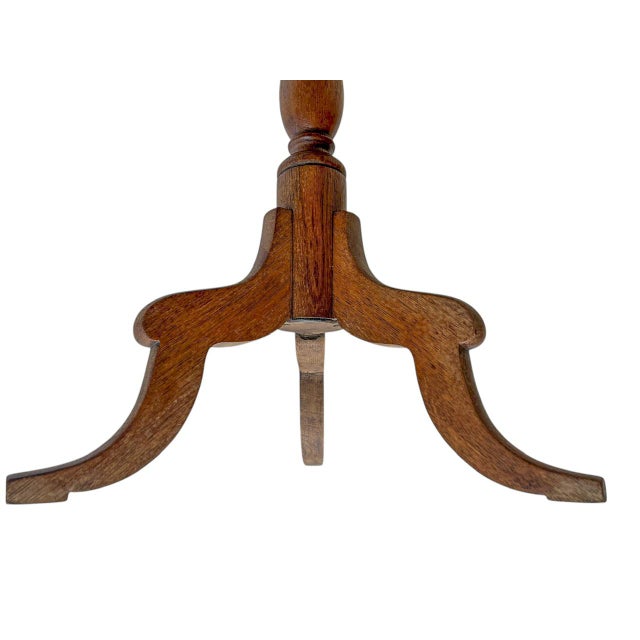 Wood Antique Oak Sewing Side Table, 1900s For Sale - Image 7 of 10