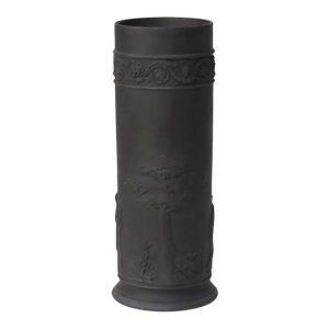 Antique Wedgwood Classical Black Basalt Pottery Vase Unsigned C1860