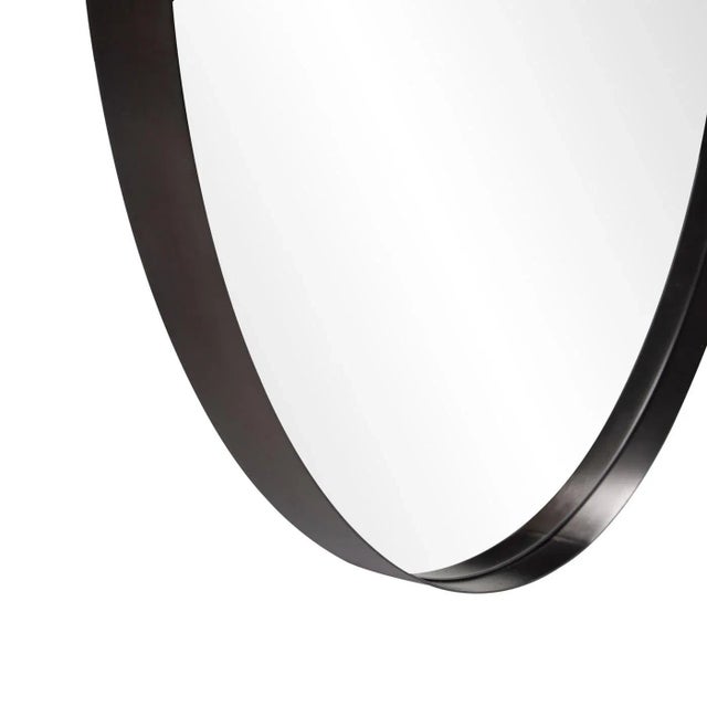 Kenneth Ludwig Chicago Kenneth Ludwig Chicago Steele Black Round Mirror For Sale - Image 4 of 7