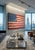 American 1980s Monumental Custom Made Hand Painted Draped Canvas Distressed American Flag Hope Wall Painting Art For Sale - Image 3 of 17