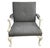 Stunning pair of Large Georgian Style library armchairs. In a matte white finish and featuring a dramatic contrasting grey...