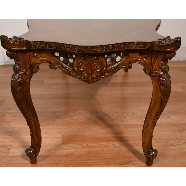 1930s French Carved Walnut Coffee Table For Sale - Image 14 of 18