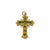 A beautifully crafted vintage 14K gold Latin cross pendant set with seven natural round emeralds. Each emerald is...