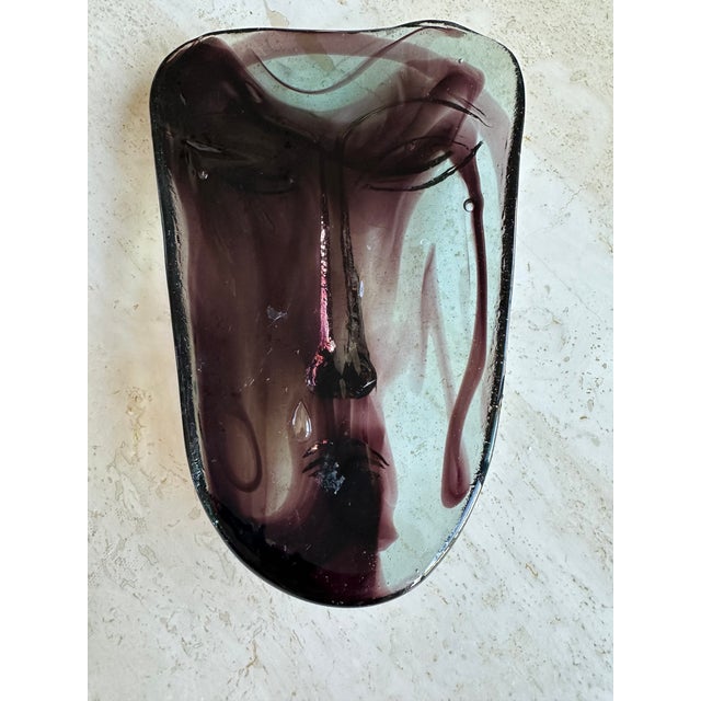 Erik Höglund Erik Hoglund for Kosta Boda Attributed Glass Face Mask Sculpture For Sale - Image 4 of 6