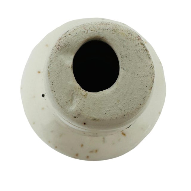 Cream 1970s Mid-Century Modern Treasure Craft Ceramic Globe Decanter With Mushroom Stopper - Hand-Painted Wildflower Line For Sale - Image 8 of 10
