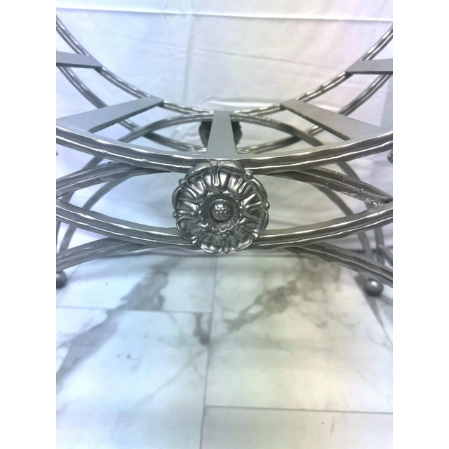 Mid 20th Century Maison Jansen Attributed French Mid-Century Steel Bench For Sale - Image 5 of 9