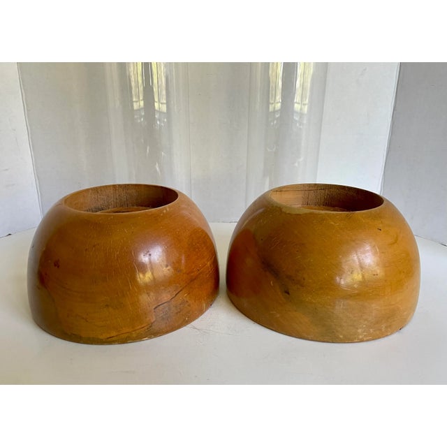Wood 1960s Danish Modern Hurricane Candle Holder Pair For Sale - Image 7 of 9