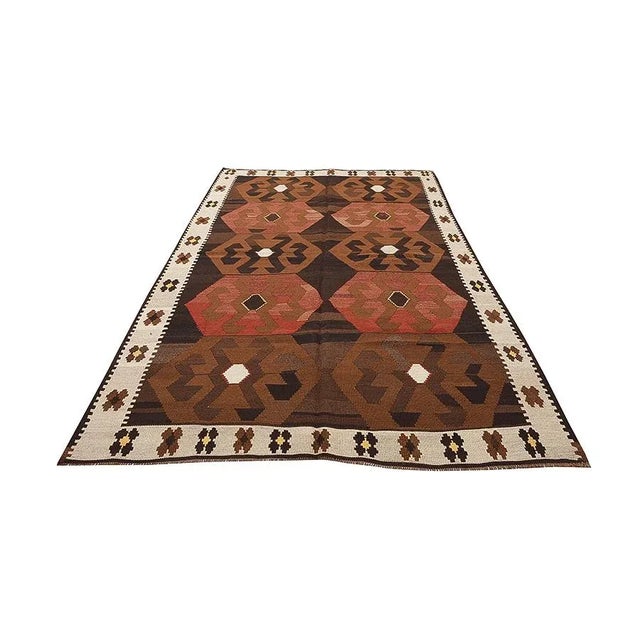 Vintage Handwoven decorative kilim rug from Kars region of Turkey.Approximately 50-60 years old. In very good condition.