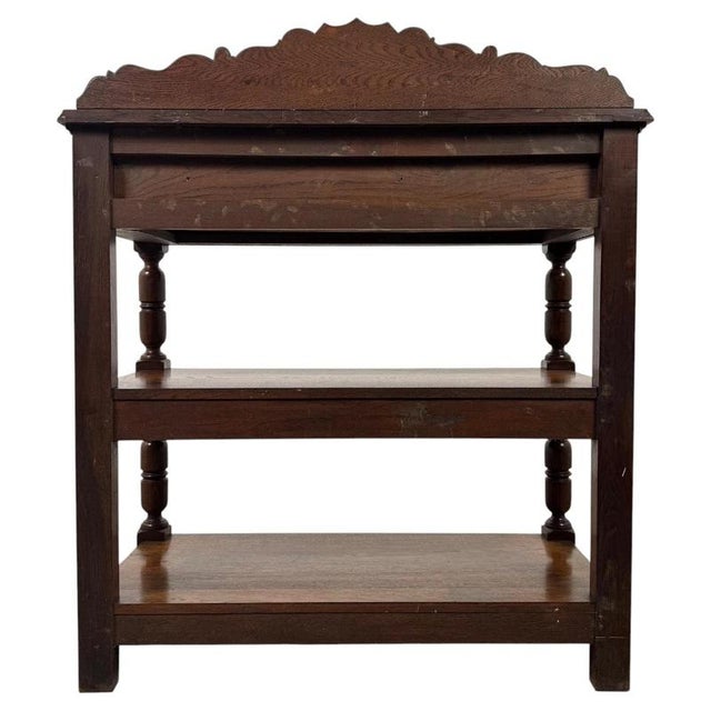 Brown Antique English Carved Oak Buffet, 1800s For Sale - Image 8 of 12
