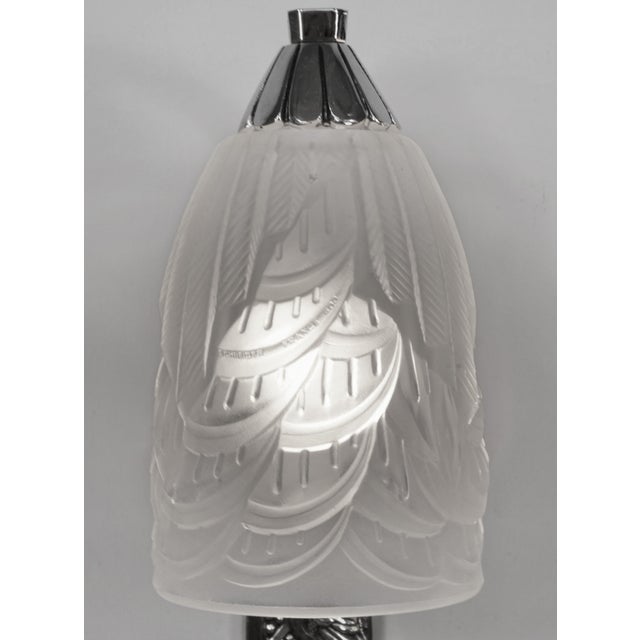 Silver French Art Deco Wall Sconce by Maynadier & Schneider 1930 France - A Pair For Sale - Image 8 of 11