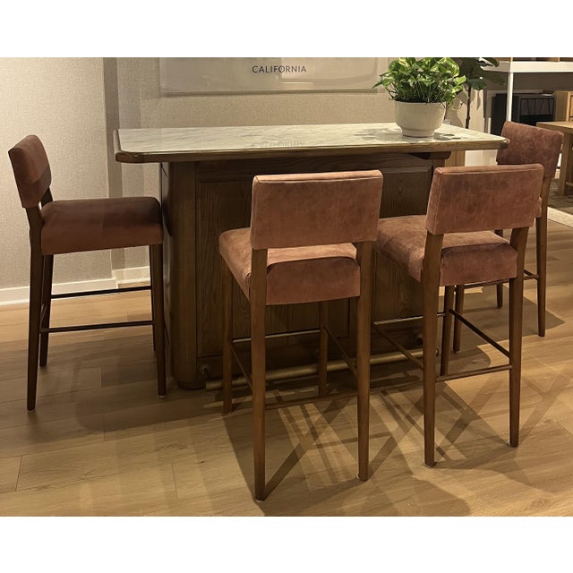 2020s Cocktail Bar in Oak and Carerra Marble, Attributed For Sale - Image 5 of 5