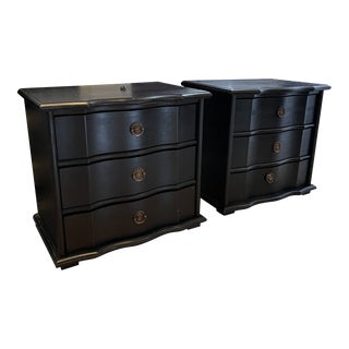Pair Restoration Hardware 18th C Italian Baroque Wood 30” Closed Nightstands For Sale