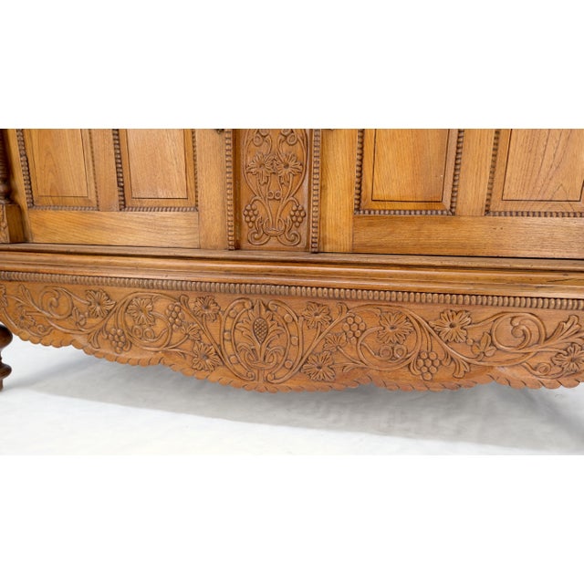 Solid carved teak antique two part cupboard cabinet with unique feature mint! Please see the video featuring the unique...