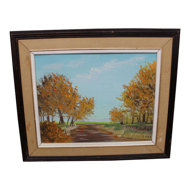 Mid Century Modern landscape painting For Sale
