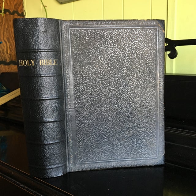 1893 Leather Bound Bible Chairish
