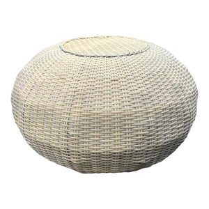 Faux Wicker Bubble Stool Outdoor Ottoman